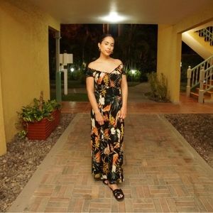 Medium Black Floral Maxi Dress